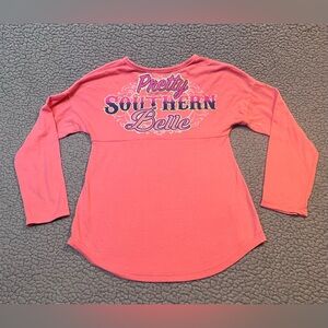 Red Camel girls Long Sleeve Blouse Size Medium Pink Southern Belle